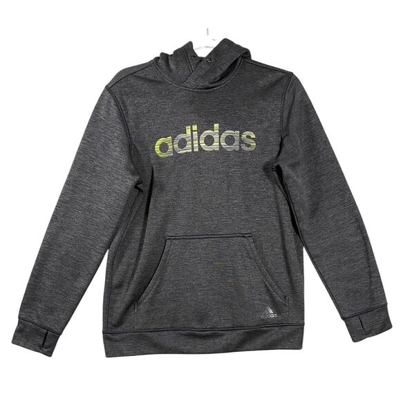 adidas Tops - Women’s Medium Hoodie Adidas Climawarm Pullover Logo Activewear Sweatshirt Gray